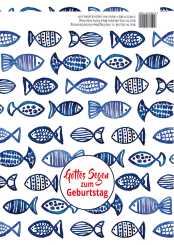 Doppelkarte plano - Blaue Fische - Gottes Segen zum Geburtstag 