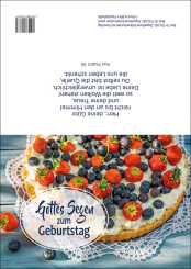 Doppelkarte plano - Erdbeerkuchen - Gottes Segen zum Geburtstag 