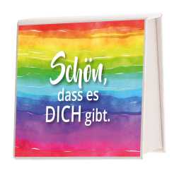 Notizblock Milchkarton - Regenbogen - Schön, dass es dich gibt 