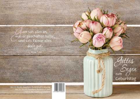 Doppelkarte plano - Blumenstrauß - Gottes Segen zum Geburtstag 