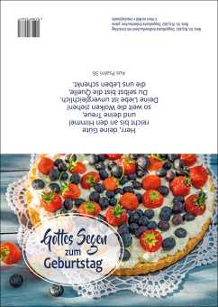 Doppelkarte plano - Erdbeerkuchen - Gottes Segen zum Geburtstag 
