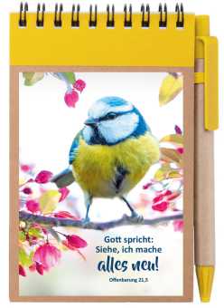 Notizblock A7 mit Kuli - Jahreslosung 2026 - Vogel 
