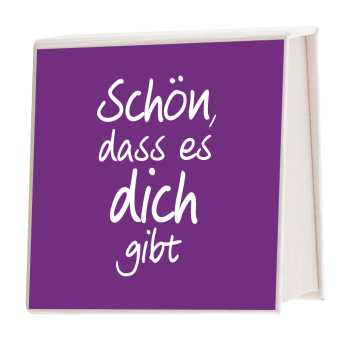 Notizblock Milchkarton - Schön, dass es dich gibt - Violett 