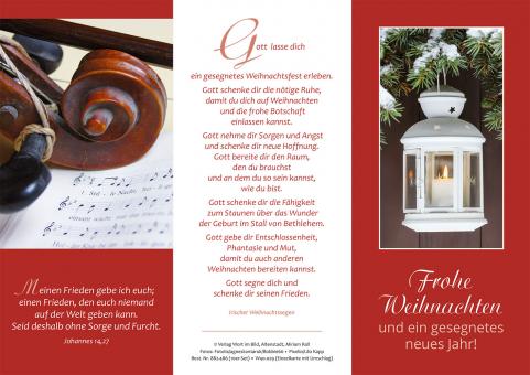 Dreifachkarte mit Umschlag - Frohe Weihnachten 