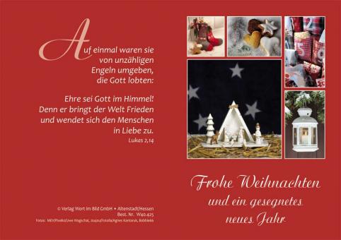 Doppelkarte - Frohe Weihnachten und ein gesegnetes neues Jahr 
