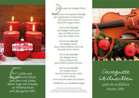 Dreifachkarte mit Umschlag - Gesegnete Weihnachten 